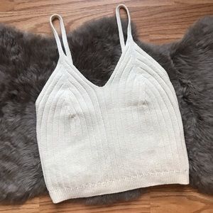 Cream knit tank top